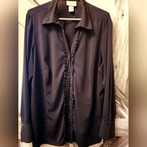 Worthington stretch, jet black, size 1X blouse